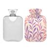 2 L Hot Water Bottle Leaves Hot Water Bottle with Cover Soft Velvet Hot Water Bag for Pain Relief Hot Water Bottle for Winter Bed for Hands view 2