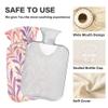 2 L Hot Water Bottle Leaves Hot Water Bottle with Cover Soft Velvet Hot Water Bag for Pain Relief Hot Water Bottle for Winter Bed for Hands view 3