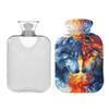 2 L Hot Water Bottle Wolves Two Faces Hot Water Bottle with Cover Soft Velvet Hot Water Bag for Pain Relief Hot Water Bottle for Winter Bed for Hands view 2