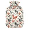 1 L Hot Water Bottle Paper Cut Butterfly Hot Water Bottle with Cover Soft Velvet Hot Water Bag for Pain Relief Small Hot Water Bottle for Kids Adult view 1