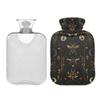 1 L Hot Water Bottle Moon and Insects Hot Water Bottle with Cover Soft Velvet Hot Water Bag for Pain Relief Small Hot Water Bottle for Kids Adult view 2