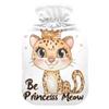1 L Hot Water Bottle Cartoon Cute Leopard Princess Hot Water Bottle with Cover Soft Velvet Hot Water Bag for Pain Relief Small Hot Water Bottle for Kids Adult view 1