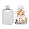 1 L Hot Water Bottle Cartoon Cute Leopard Princess Hot Water Bottle with Cover Soft Velvet Hot Water Bag for Pain Relief Small Hot Water Bottle for Kids Adult view 2