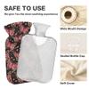 1 L Hot Water Bottle Pink Butterfly Hot Water Bottle with Cover Soft Velvet Hot Water Bag for Pain Relief Small Hot Water Bottle for Kids Adult view 3