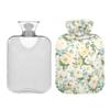 1 L Hot Water Bottle Flower Peony Hot Water Bottle with Cover Soft Velvet Hot Water Bag for Pain Relief Small Hot Water Bottle for Kids Adult view 2