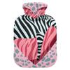 1 L Hot Water Bottle Pink Heart Hot Water Bottle with Cover Soft Velvet Hot Water Bag for Pain Relief Small Hot Water Bottle for Kids Adult view 1