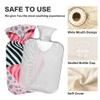 1 L Hot Water Bottle Pink Heart Hot Water Bottle with Cover Soft Velvet Hot Water Bag for Pain Relief Small Hot Water Bottle for Kids Adult view 3