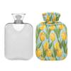 1 L Hot Water Bottle Tulip Hot Water Bottle with Cover Soft Velvet Hot Water Bag for Pain Relief Small Hot Water Bottle for Kids Adult view 2