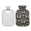 1 L Hot Water Bottle Butterfly and Skull Hot Water Bottle with Cover Soft Velvet Hot Water Bag for Pain Relief Small Hot Water Bottle for Kids Adult view 2