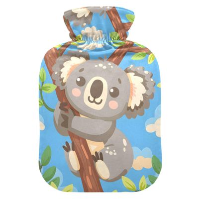 1 L Hot Water Bottle Koala Hot Water Bottle with Cover Soft Velvet Hot Water Bag for Pain Relief Small Hot Water Bottle for Kids Adult