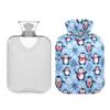 1 L Hot Water Bottle Christmas Penguin Hot Water Bottle with Cover Soft Velvet Hot Water Bag for Pain Relief Small Hot Water Bottle for Kids Adult view 2