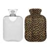 1 L Hot Water Bottle Animal Leopard Hot Water Bottle with Cover Soft Velvet Hot Water Bag for Pain Relief Small Hot Water Bottle for Kids Adult view 2