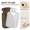 1 L Hot Water Bottle Animal Leopard Hot Water Bottle with Cover Soft Velvet Hot Water Bag for Pain Relief Small Hot Water Bottle for Kids Adult view 3