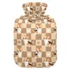 1 L Hot Water Bottle Corgi and Checked Hot Water Bottle with Cover Soft Velvet Hot Water Bag for Pain Relief Small Hot Water Bottle for Kids Adult view 1