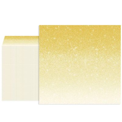 40 Pack Gold Paper Napkins - 6.5x6.5 Inches Gold Gradient Disposable Dinner Napkins for Parties, Weddings, Dinners & Holiday Decor