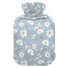 1 L Hot Water Bottle Daisy Hot Water Bottle with Cover Soft Velvet Hot Water Bag for Pain Relief Small Hot Water Bottle for Kids Adult view 1