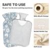 1 L Hot Water Bottle Daisy Hot Water Bottle with Cover Soft Velvet Hot Water Bag for Pain Relief Small Hot Water Bottle for Kids Adult view 3