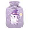 1 L Hot Water Bottle Halloween Ghosts Hot Water Bottle with Cover Soft Velvet Hot Water Bag for Pain Relief Small Hot Water Bottle for Kids Adult view 1