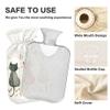 2 L Hot Water Bottle Three Cats Hot Water Bottle with Cover Soft Velvet Hot Water Bag for Pain Relief Hot Water Bottle for Winter Bed for Hands view 3
