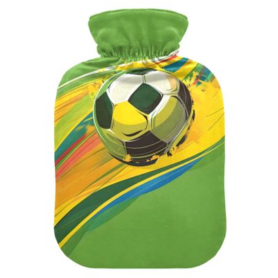 1 L Hot Water Bottle Football Hot Water Bottle with Cover Soft Velvet Hot Water Bag for Pain Relief Small Hot Water Bottle for Kids Adult