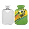 1 L Hot Water Bottle Football Hot Water Bottle with Cover Soft Velvet Hot Water Bag for Pain Relief Small Hot Water Bottle for Kids Adult view 2