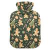 2 L Hot Water Bottle Candy Cookies Hot Water Bottle with Cover Soft Velvet Hot Water Bag for Pain Relief Hot Water Bottle for Winter Bed for Hands view 1