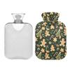 2 L Hot Water Bottle Candy Cookies Hot Water Bottle with Cover Soft Velvet Hot Water Bag for Pain Relief Hot Water Bottle for Winter Bed for Hands view 2
