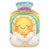 1 L Hot Water Bottle Cute Rainbow with A Smiling Sun and Stars Hot Water Bottle with Cover Soft Velvet Hot Water Bag for Pain Relief Small Hot Water Bottle for Kids Adult view 1