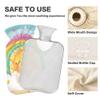 1 L Hot Water Bottle Cute Rainbow with A Smiling Sun and Stars Hot Water Bottle with Cover Soft Velvet Hot Water Bag for Pain Relief Small Hot Water Bottle for Kids Adult view 3