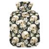 1 L Hot Water Bottle Skull White Flower Hot Water Bottle with Cover Soft Velvet Hot Water Bag for Pain Relief Small Hot Water Bottle for Kids Adult view 1