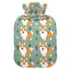 1 L Hot Water Bottle Corgi Christmas and Grass Hot Water Bottle with Cover Soft Velvet Hot Water Bag for Pain Relief Small Hot Water Bottle for Kids Adult view 1