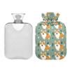 1 L Hot Water Bottle Corgi Christmas and Grass Hot Water Bottle with Cover Soft Velvet Hot Water Bag for Pain Relief Small Hot Water Bottle for Kids Adult view 2