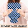 1 L Hot Water Bottle Blue and Blackchecked Hot Water Bottle with Cover Soft Velvet Hot Water Bag for Pain Relief Small Hot Water Bottle for Kids Adult view 4