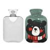 1 L Hot Water Bottle Bear Hat Hot Water Bottle with Cover Soft Velvet Hot Water Bag for Pain Relief Small Hot Water Bottle for Kids Adult view 2