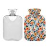 1 L Hot Water Bottle Flower Multiple Yellow Hot Water Bottle with Cover Soft Velvet Hot Water Bag for Pain Relief Small Hot Water Bottle for Kids Adult view 2