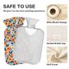 1 L Hot Water Bottle Flower Multiple Yellow Hot Water Bottle with Cover Soft Velvet Hot Water Bag for Pain Relief Small Hot Water Bottle for Kids Adult view 3