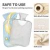 1 L Hot Water Bottle Rabbit Sleeping Moon Hot Water Bottle with Cover Soft Velvet Hot Water Bag for Pain Relief Small Hot Water Bottle for Kids Adult view 3