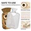 2 L Hot Water Bottle Owl Hot Water Bottle with Cover Soft Velvet Hot Water Bag for Pain Relief Hot Water Bottle for Winter Bed for Hands view 3