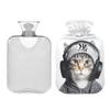 1 L Hot Water Bottle Trendy Kitten Hot Water Bottle with Cover Soft Velvet Hot Water Bag for Pain Relief Small Hot Water Bottle for Kids Adult view 2