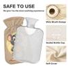 2 L Hot Water Bottle Cartoon Mouse Holding Cheese Hot Water Bottle with Cover Soft Velvet Hot Water Bag for Pain Relief Hot Water Bottle for Winter Bed for Hands view 3
