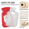 2 L Hot Water Bottle Red Christmas Santa Claus Hot Water Bottle with Cover Soft Velvet Hot Water Bag for Pain Relief Hot Water Bottle for Winter Bed for Hands view 3