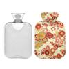 1 L Hot Water Bottle Japanese Flower Hot Water Bottle with Cover Soft Velvet Hot Water Bag for Pain Relief Small Hot Water Bottle for Kids Adult view 2