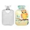1 L Hot Water Bottle Owl on A Branch Hot Water Bottle with Cover Soft Velvet Hot Water Bag for Pain Relief Small Hot Water Bottle for Kids Adult view 2