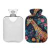 1 L Hot Water Bottle Giraffe Flowers Hot Water Bottle with Cover Soft Velvet Hot Water Bag for Pain Relief Small Hot Water Bottle for Kids Adult view 2