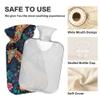 1 L Hot Water Bottle Giraffe Flowers Hot Water Bottle with Cover Soft Velvet Hot Water Bag for Pain Relief Small Hot Water Bottle for Kids Adult view 3
