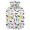 2 L Hot Water Bottle Bats Stars Hot Water Bottle with Cover Soft Velvet Hot Water Bag for Pain Relief Hot Water Bottle for Winter Bed for Hands view 1