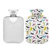 2 L Hot Water Bottle Bats Stars Hot Water Bottle with Cover Soft Velvet Hot Water Bag for Pain Relief Hot Water Bottle for Winter Bed for Hands view 2