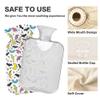 2 L Hot Water Bottle Bats Stars Hot Water Bottle with Cover Soft Velvet Hot Water Bag for Pain Relief Hot Water Bottle for Winter Bed for Hands view 3