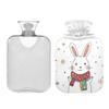 1 L Hot Water Bottle Rabbit Cute Hot Water Bottle with Cover Soft Velvet Hot Water Bag for Pain Relief Small Hot Water Bottle for Kids Adult view 2