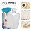1 L Hot Water Bottle Bunny Blue Stars Hot Water Bottle with Cover Soft Velvet Hot Water Bag for Pain Relief Small Hot Water Bottle for Kids Adult view 3